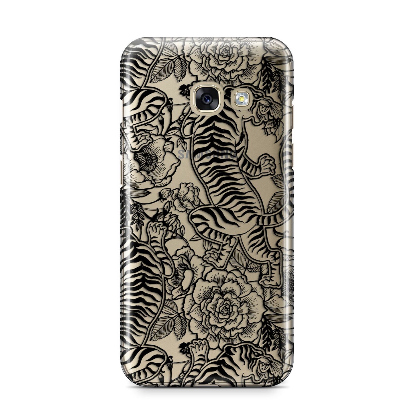 Chinese Tiger Samsung Galaxy A3 2017 Case on gold phone