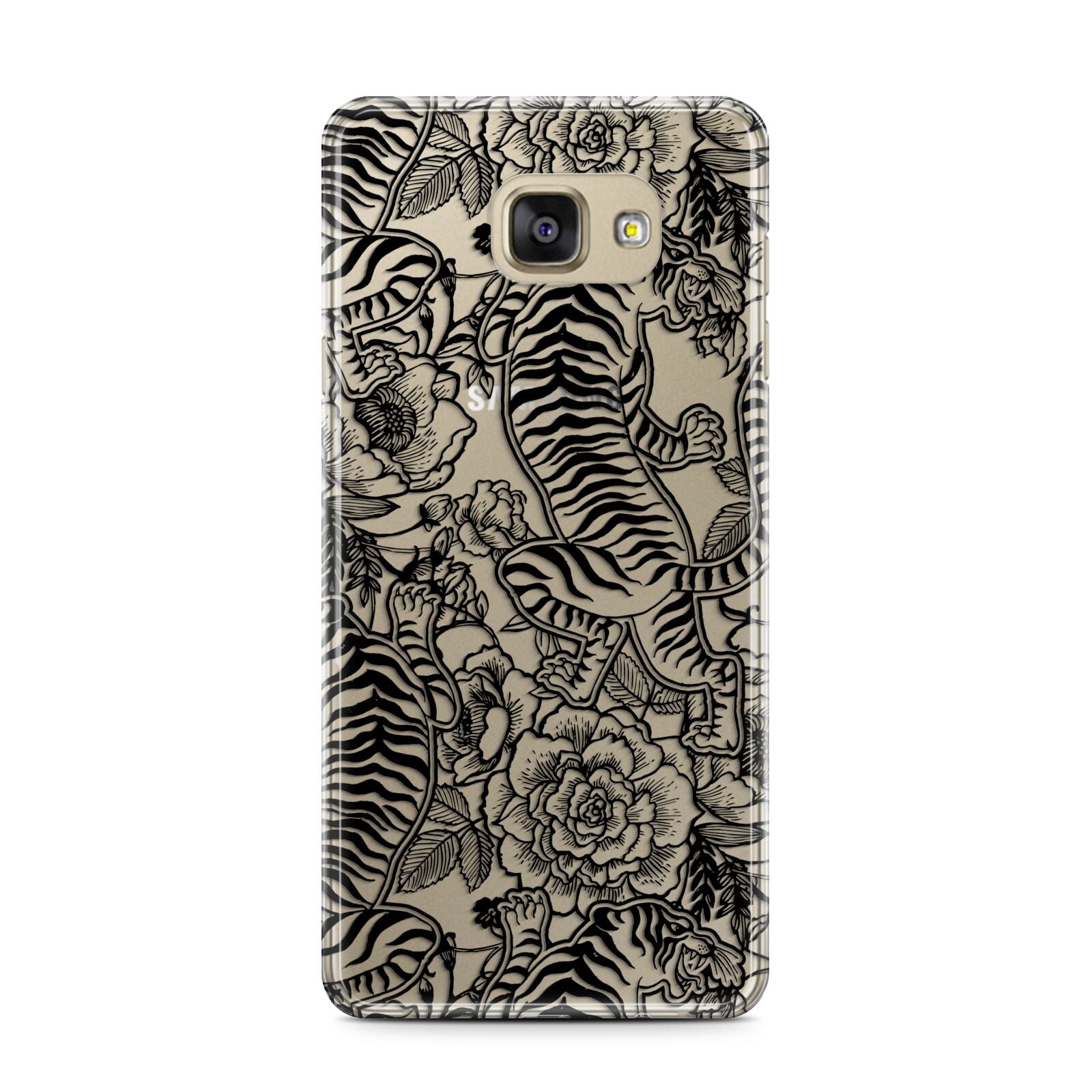 Chinese Tiger Samsung Galaxy A7 2016 Case on gold phone