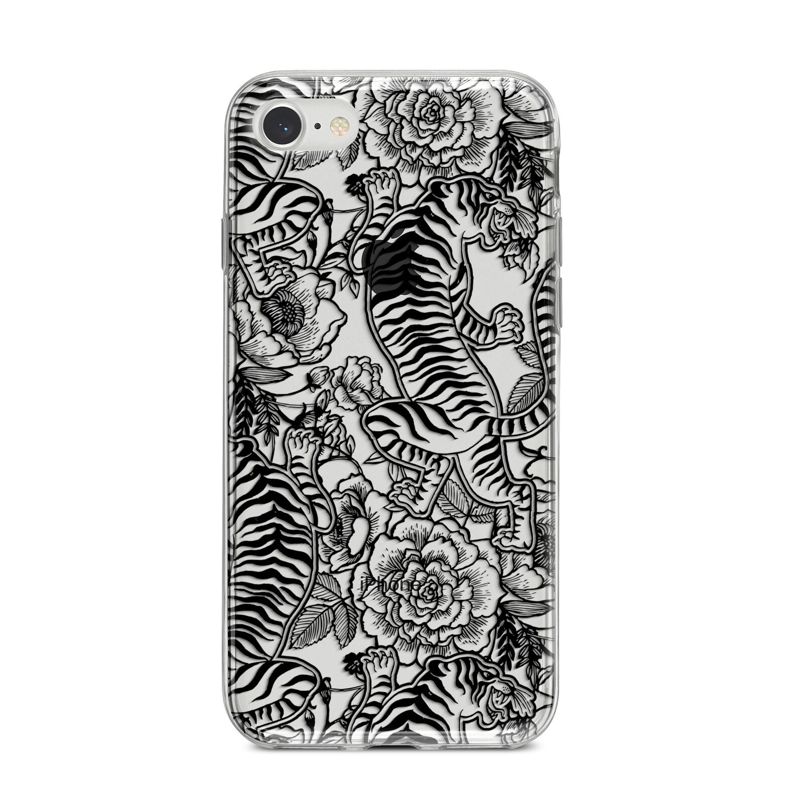 Chinese Tiger iPhone 8 Bumper Case on Silver iPhone