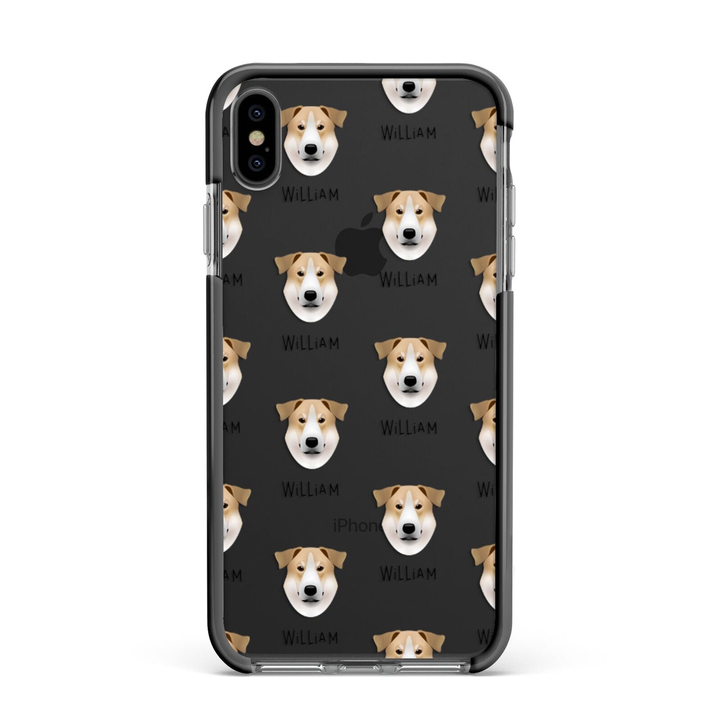 Chinook Icon with Name Apple iPhone Xs Max Impact Case Black Edge on Black Phone