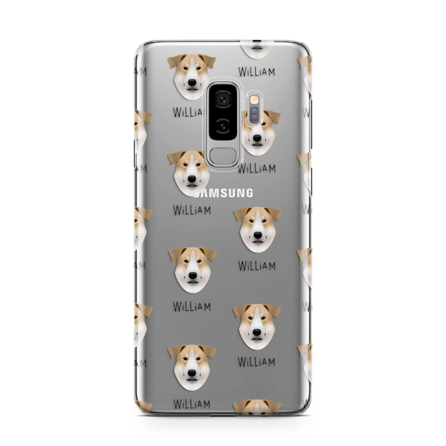 Chinook Icon with Name Samsung Galaxy S9 Plus Case on Silver phone