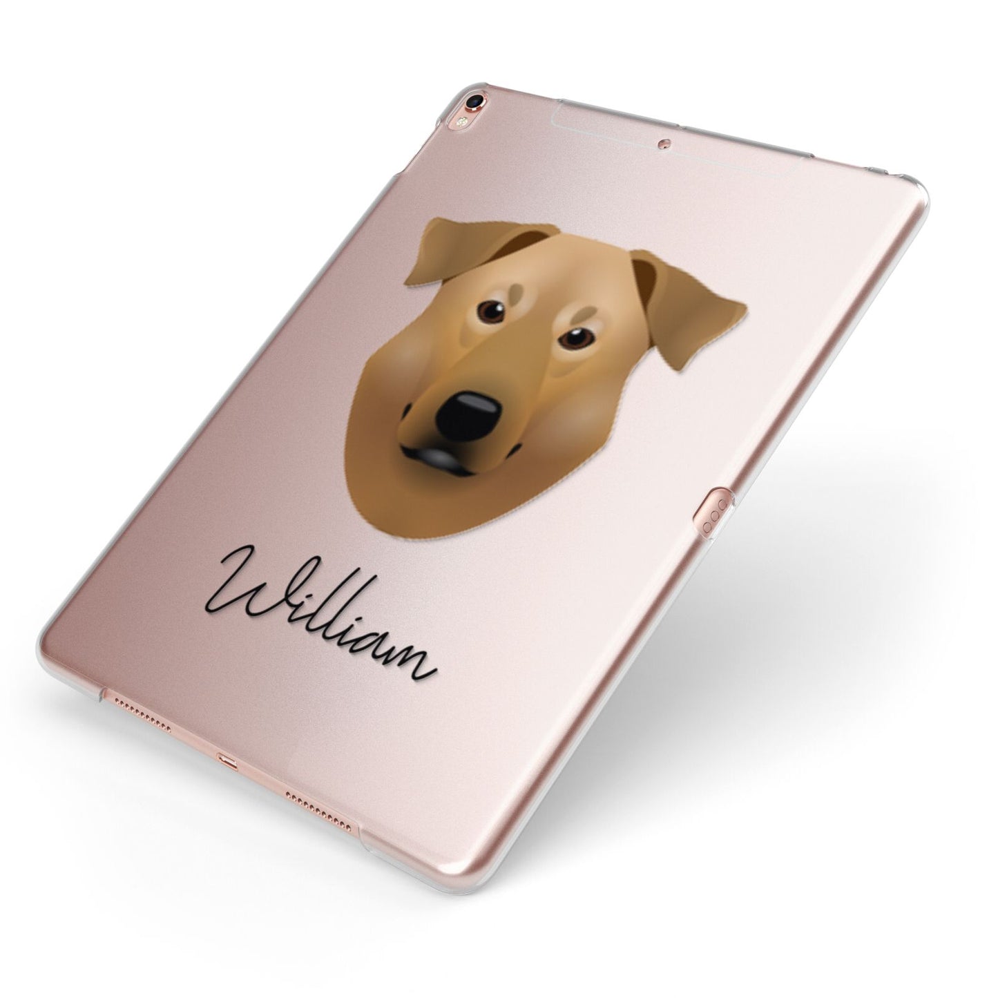 Chinook Personalised Apple iPad Case on Rose Gold iPad Side View