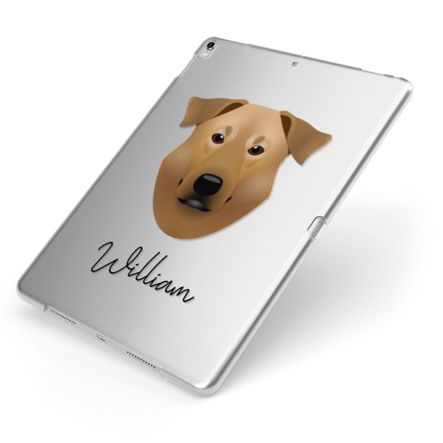 Chinook Personalised Apple iPad Case on Silver iPad Side View