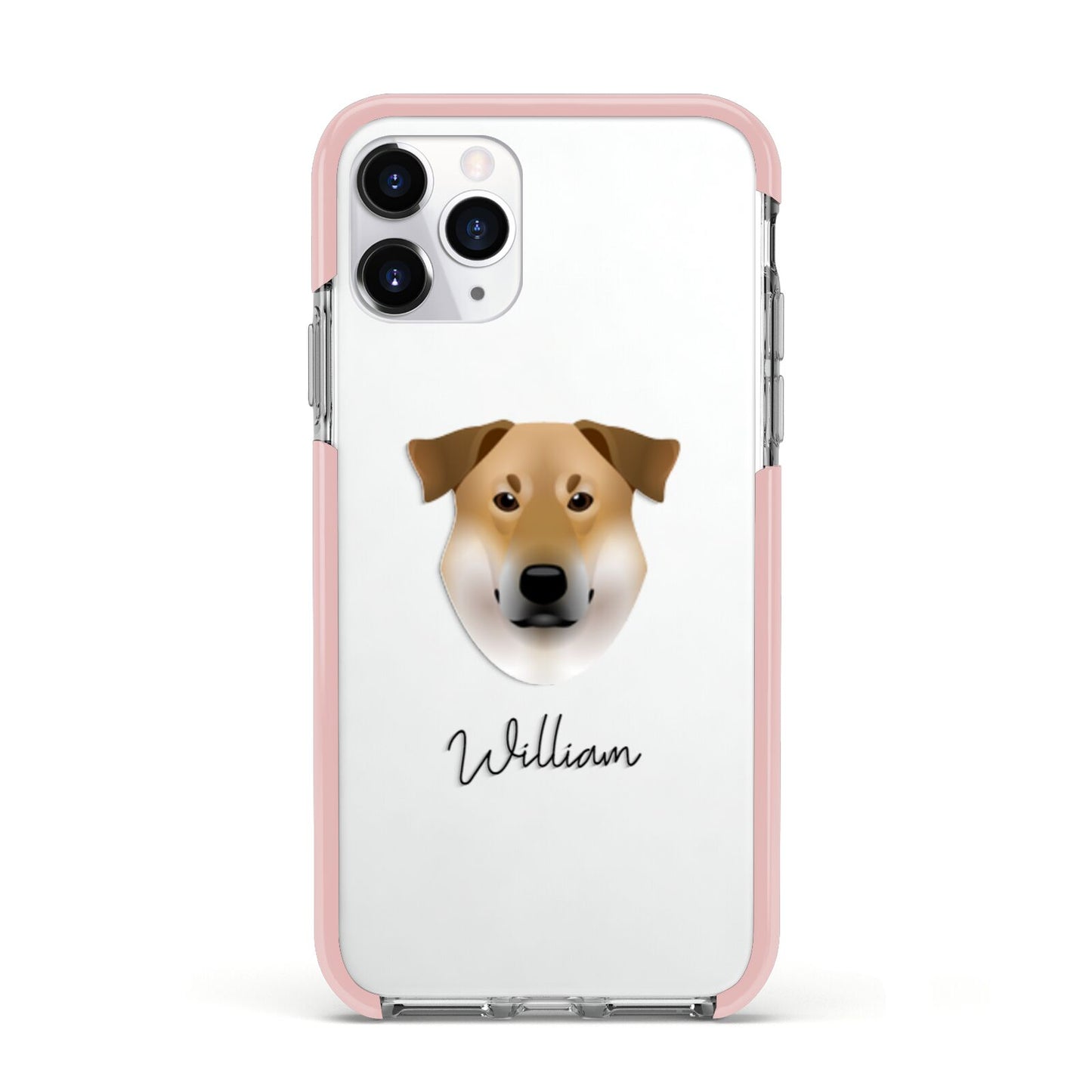 Chinook Personalised Apple iPhone 11 Pro in Silver with Pink Impact Case