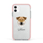 Chinook Personalised Apple iPhone 11 in White with Pink Impact Case