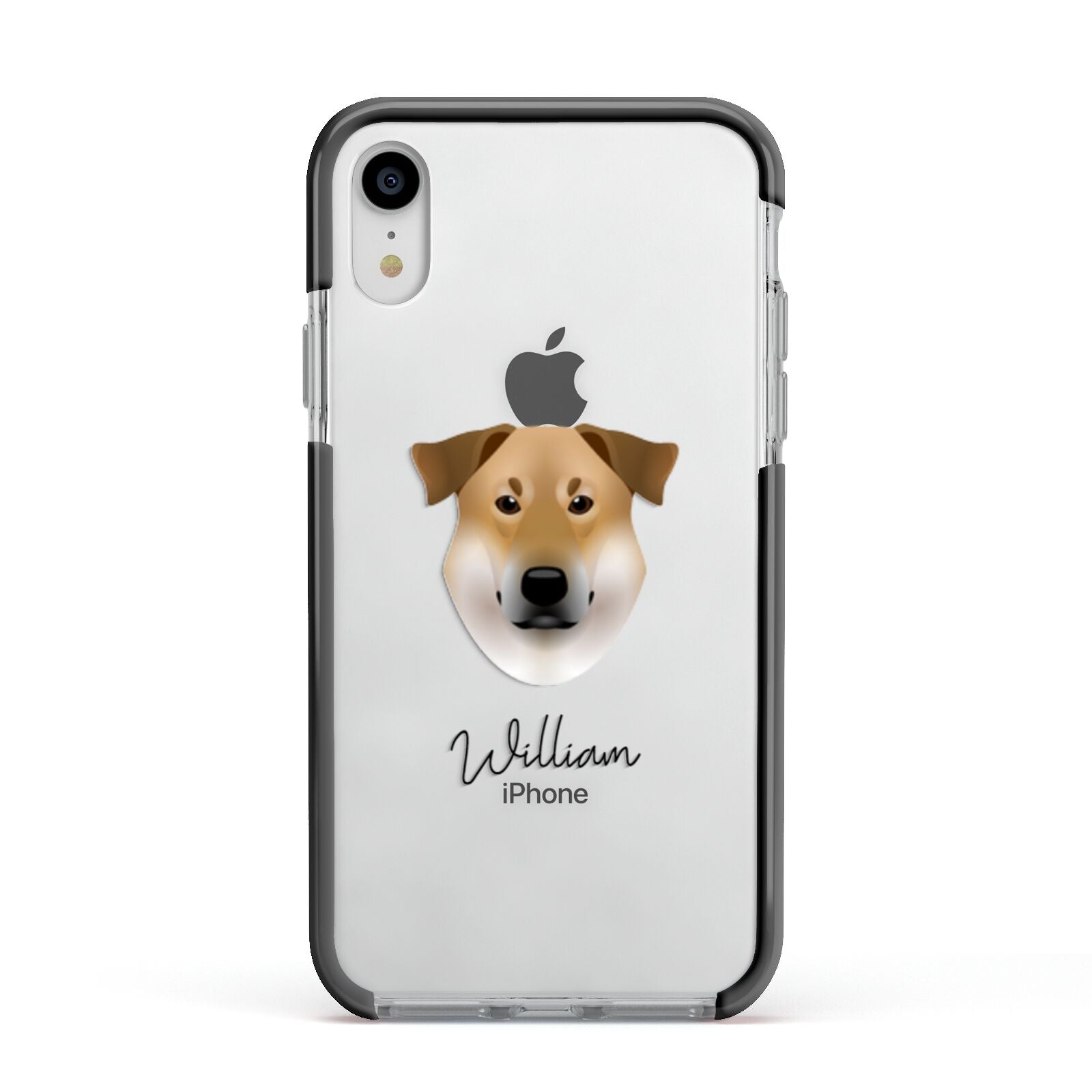 Chinook Personalised Apple iPhone XR Impact Case Black Edge on Silver Phone