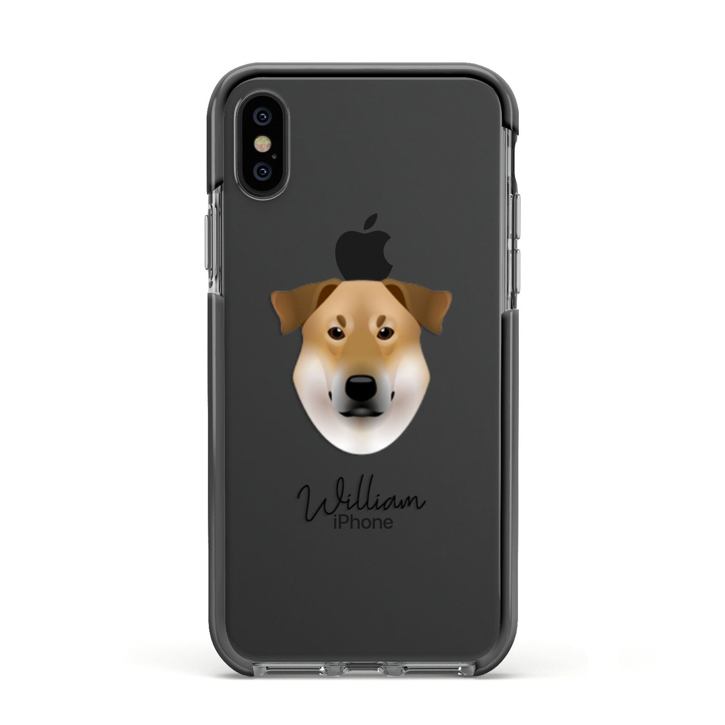 Chinook Personalised Apple iPhone Xs Impact Case Black Edge on Black Phone