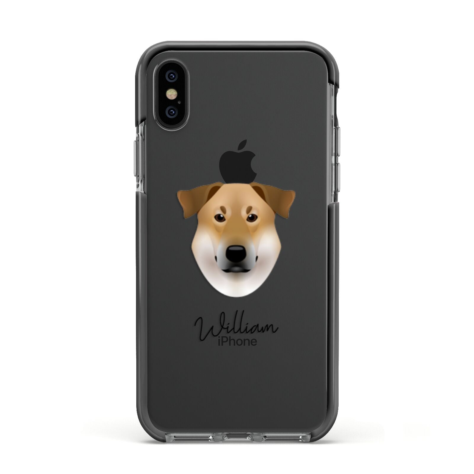 Chinook Personalised Apple iPhone Xs Impact Case Black Edge on Black Phone