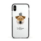 Chinook Personalised Apple iPhone Xs Impact Case Black Edge on Silver Phone