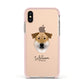 Chinook Personalised Apple iPhone Xs Impact Case Pink Edge on Gold Phone