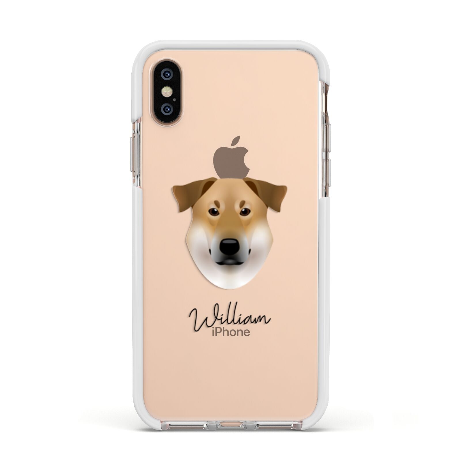 Chinook Personalised Apple iPhone Xs Impact Case White Edge on Gold Phone