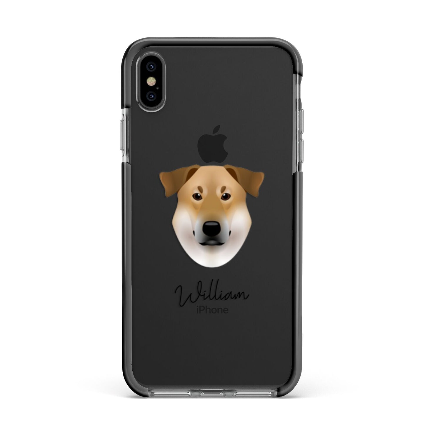Chinook Personalised Apple iPhone Xs Max Impact Case Black Edge on Black Phone