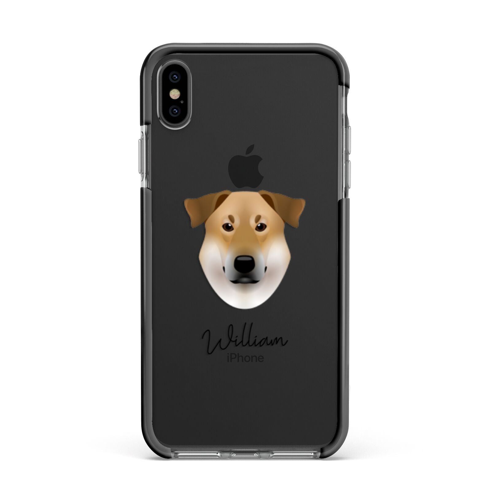 Chinook Personalised Apple iPhone Xs Max Impact Case Black Edge on Black Phone