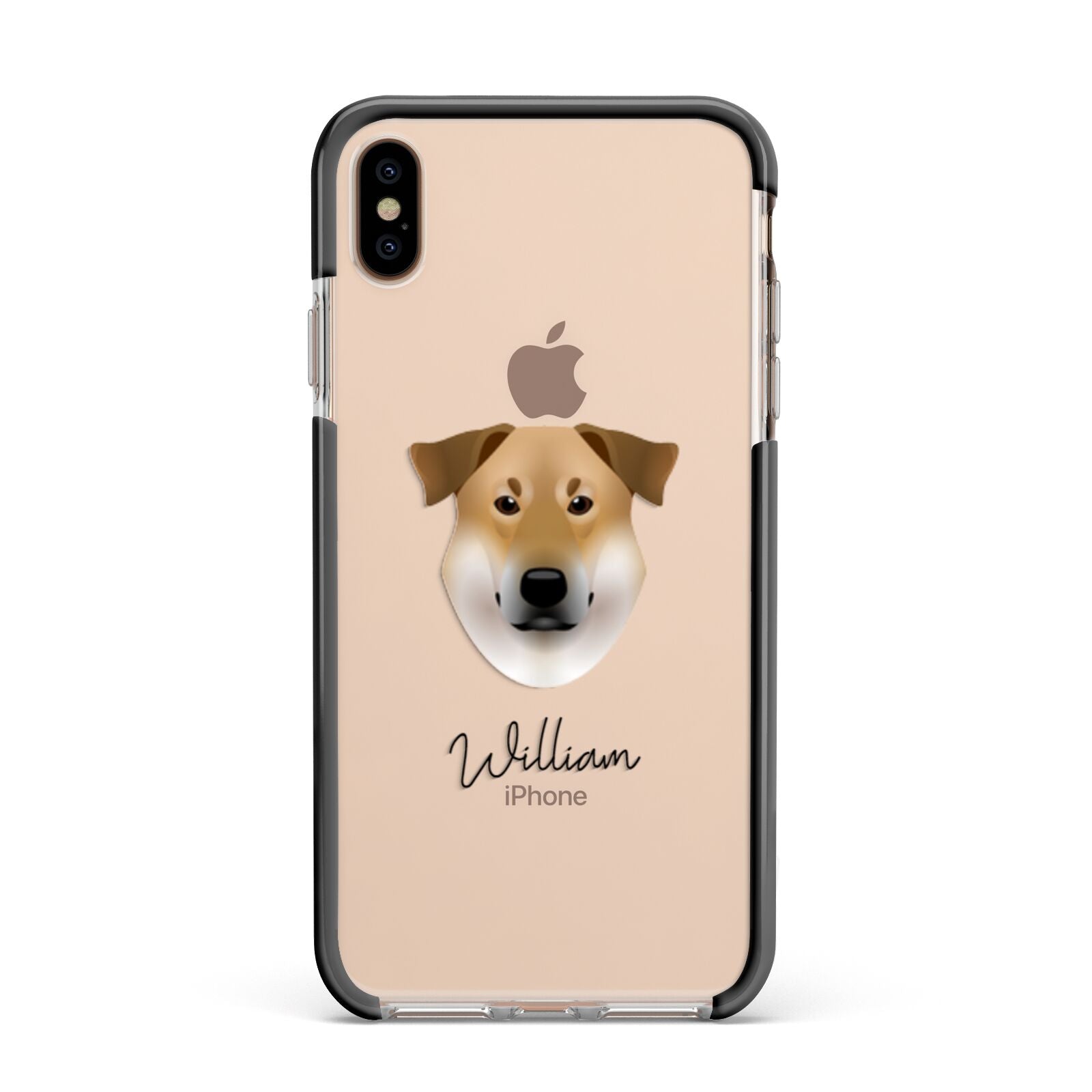 Chinook Personalised Apple iPhone Xs Max Impact Case Black Edge on Gold Phone