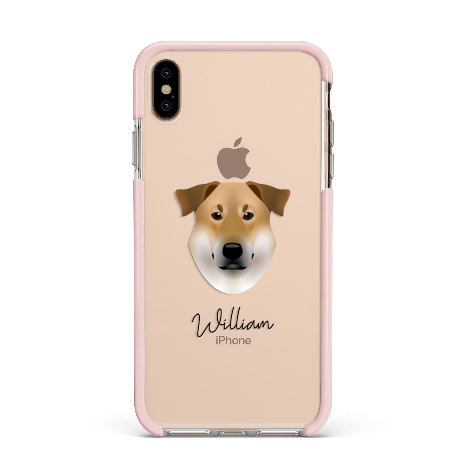 Chinook Personalised Apple iPhone Xs Max Impact Case Pink Edge on Gold Phone