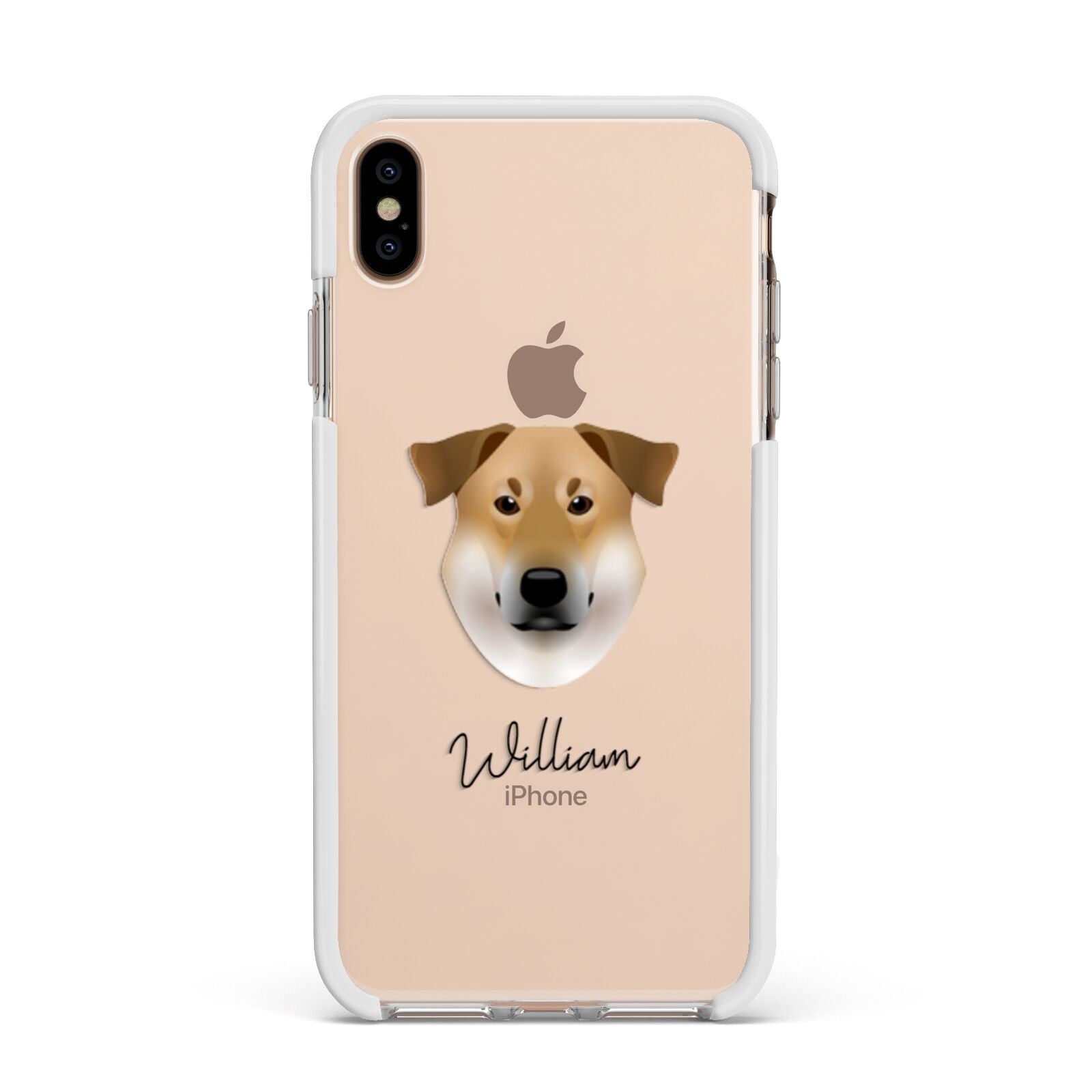 Chinook Personalised Apple iPhone Xs Max Impact Case White Edge on Gold Phone
