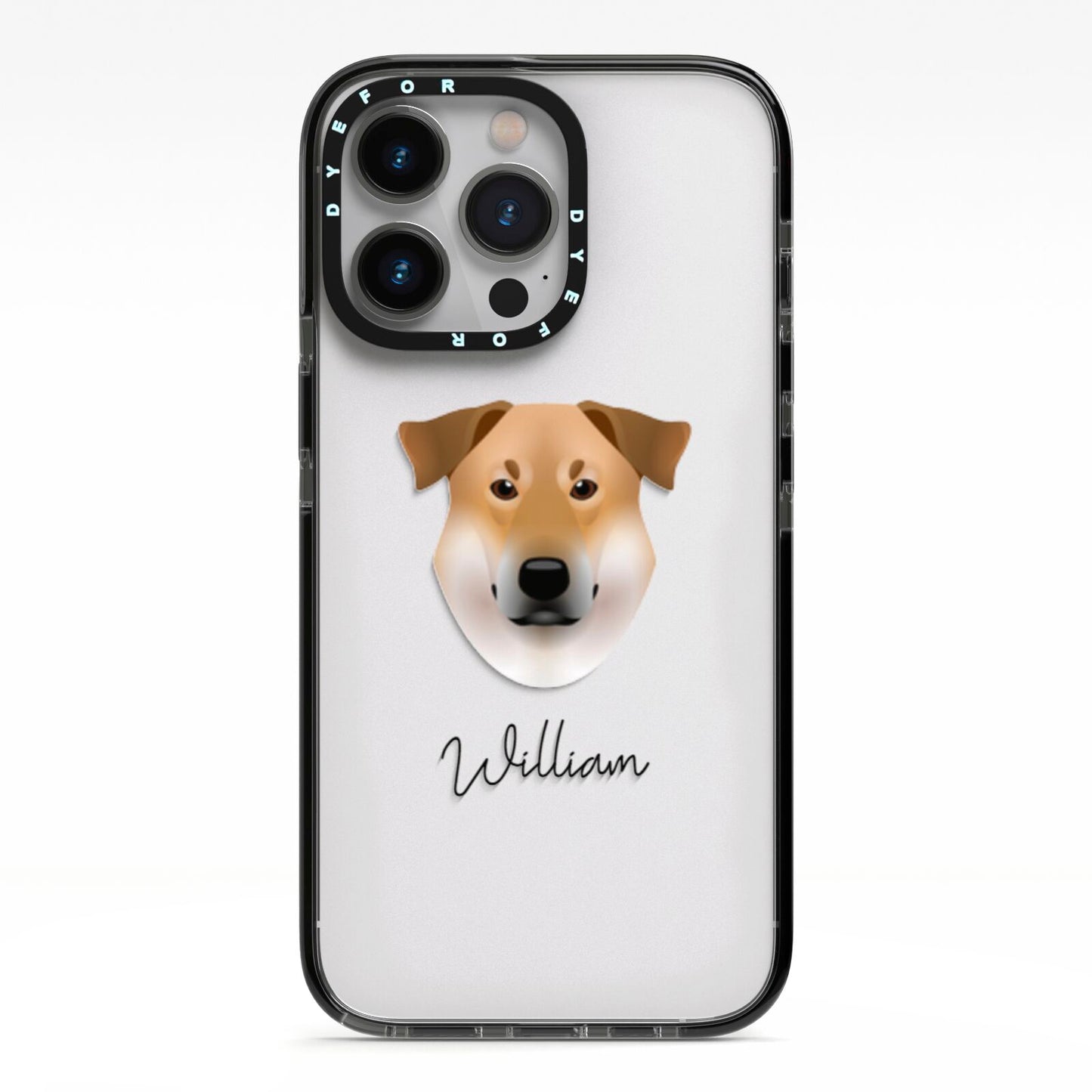 Chinook Personalised iPhone 13 Pro Black Impact Case on Silver phone