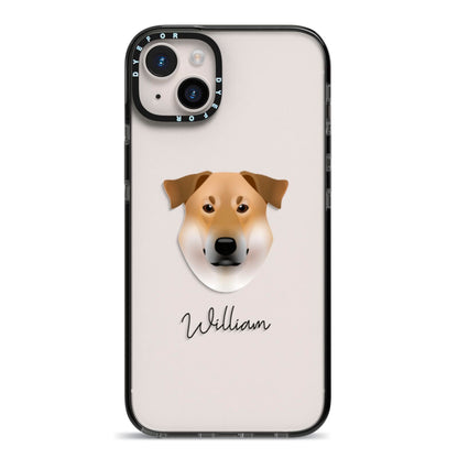 Chinook Personalised iPhone 14 Plus Black Impact Case on Silver phone