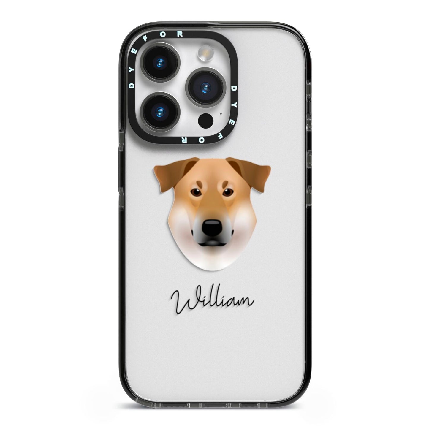 Chinook Personalised iPhone 14 Pro Black Impact Case on Silver phone
