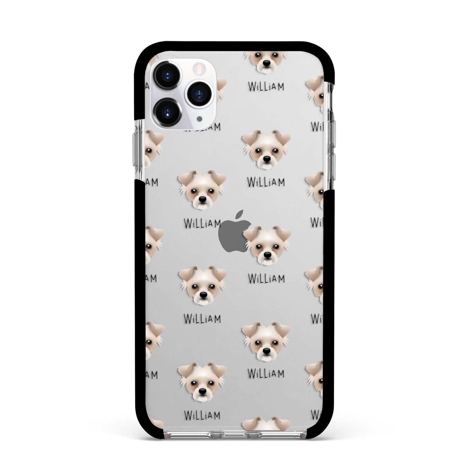 Chipoo Icon with Name Apple iPhone 11 Pro Max in Silver with Black Impact Case