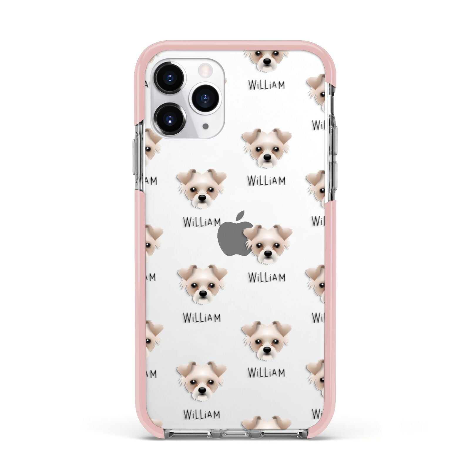 Chipoo Icon with Name Apple iPhone 11 Pro in Silver with Pink Impact Case