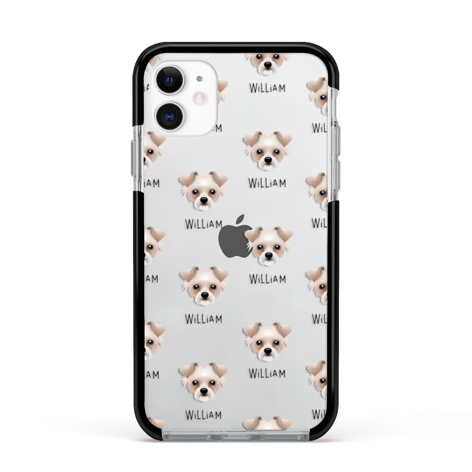 Chipoo Icon with Name Apple iPhone 11 in White with Black Impact Case