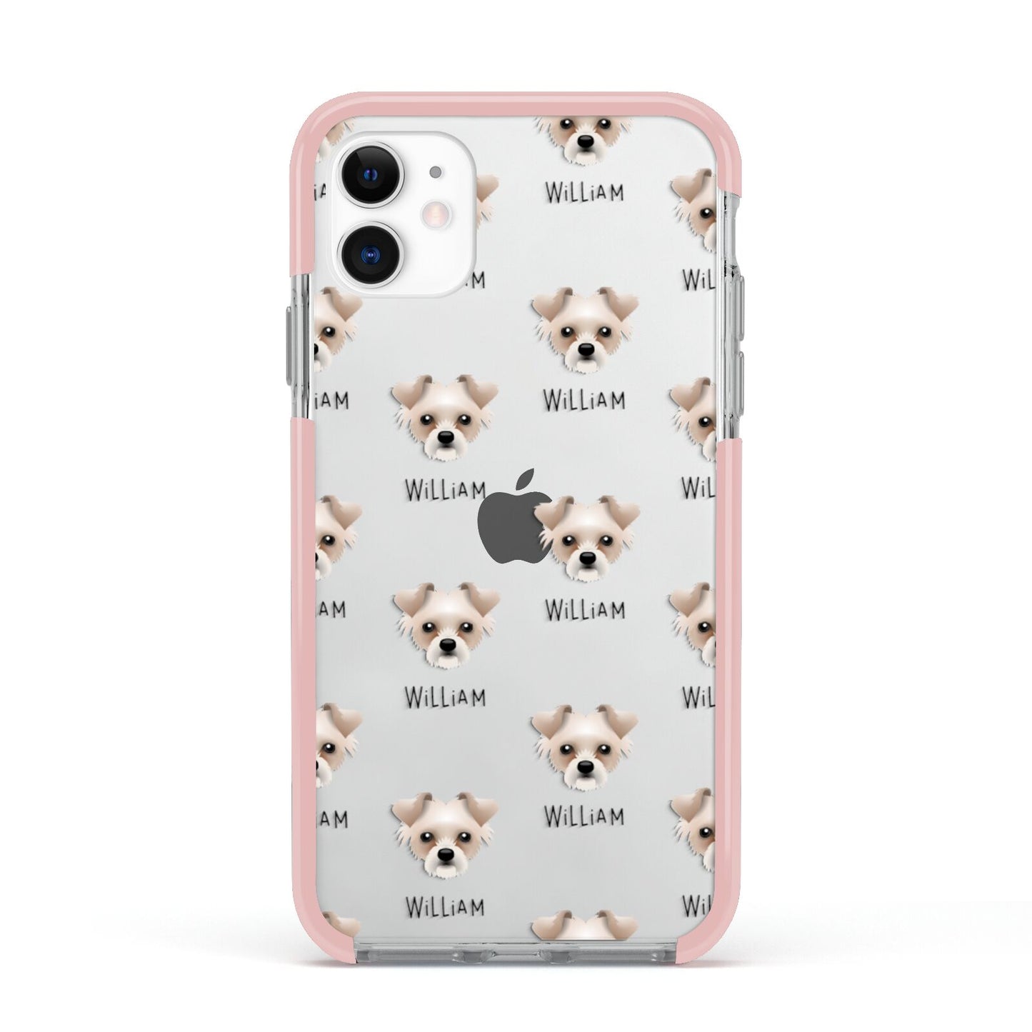 Chipoo Icon with Name Apple iPhone 11 in White with Pink Impact Case
