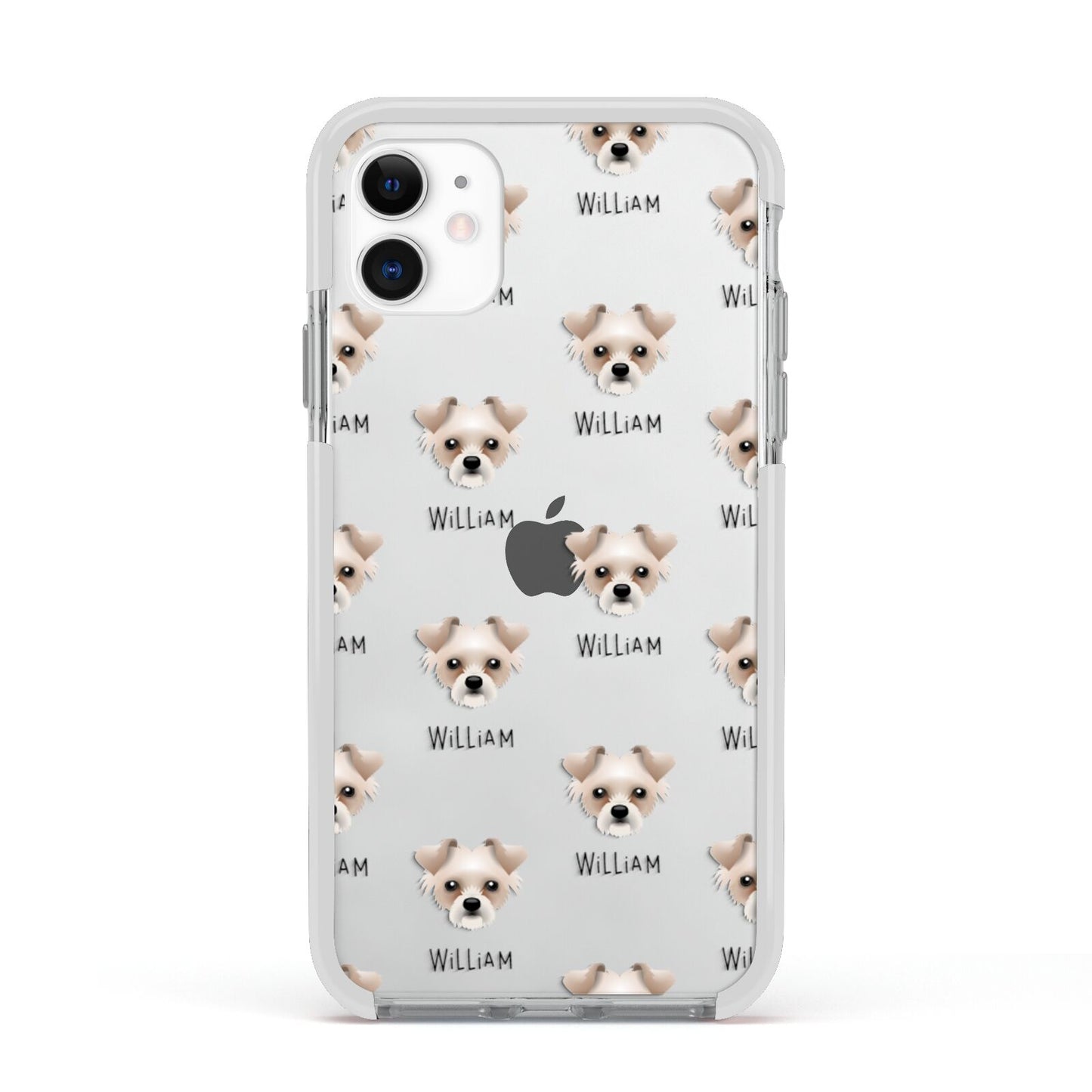 Chipoo Icon with Name Apple iPhone 11 in White with White Impact Case