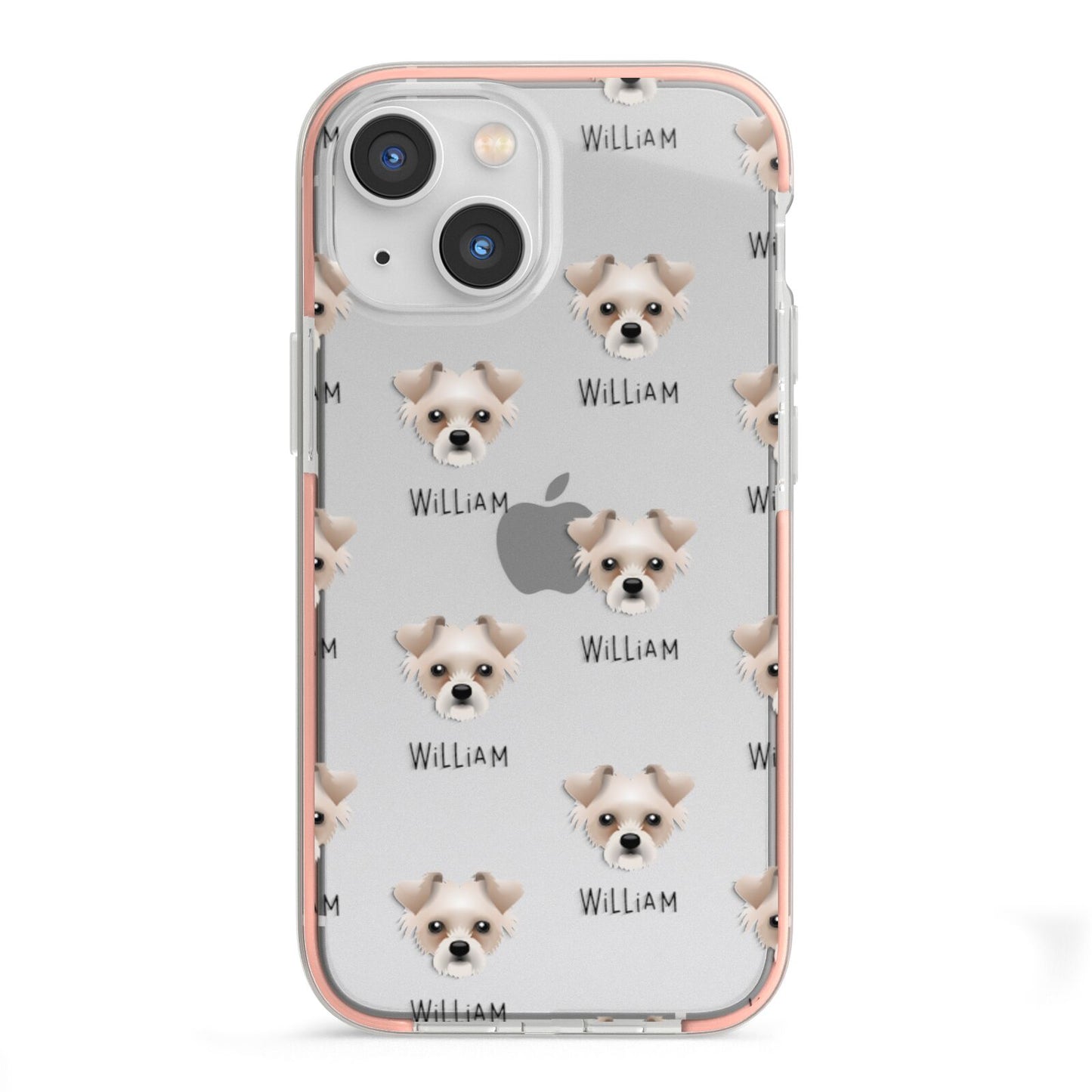 Chipoo Icon with Name iPhone 13 Mini TPU Impact Case with Pink Edges