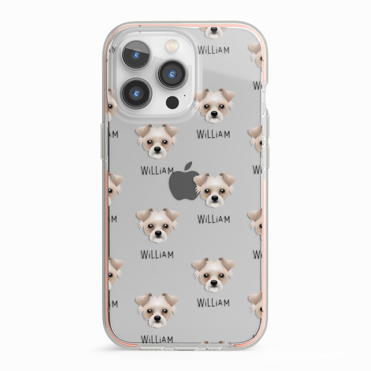 Chipoo Icon with Name iPhone 13 Pro TPU Impact Case with Pink Edges
