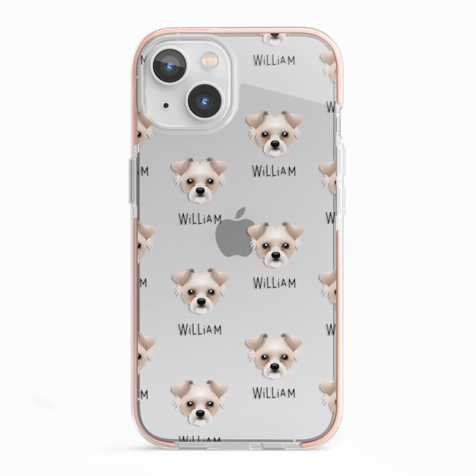 Chipoo Icon with Name iPhone 13 TPU Impact Case with Pink Edges