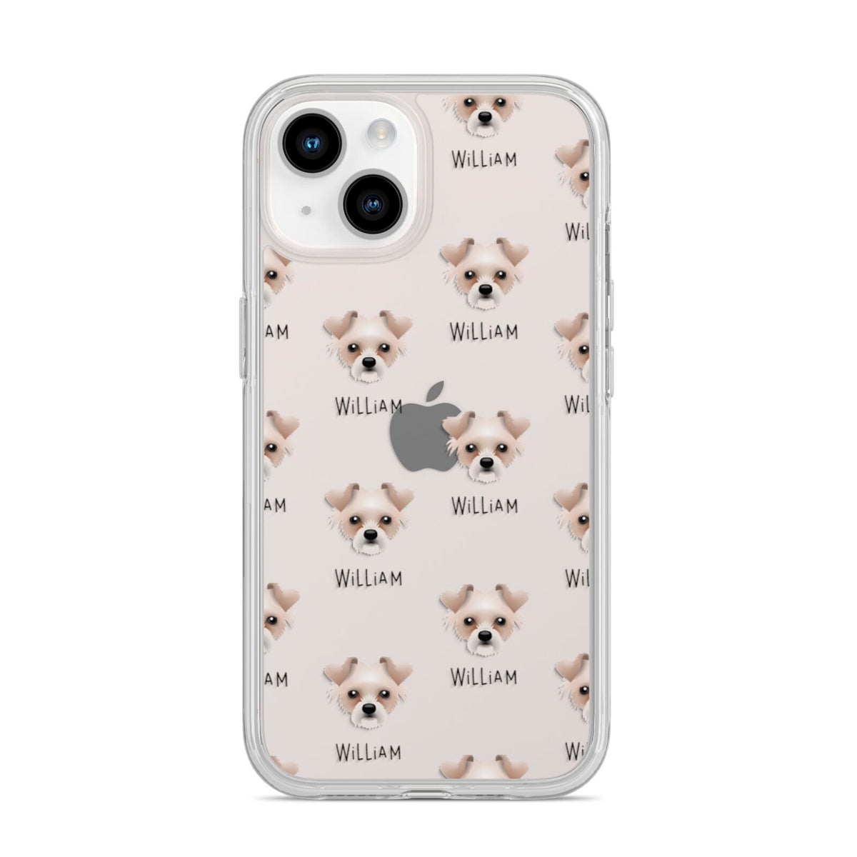 Chipoo Icon with Name iPhone 14 Clear Tough Case Starlight