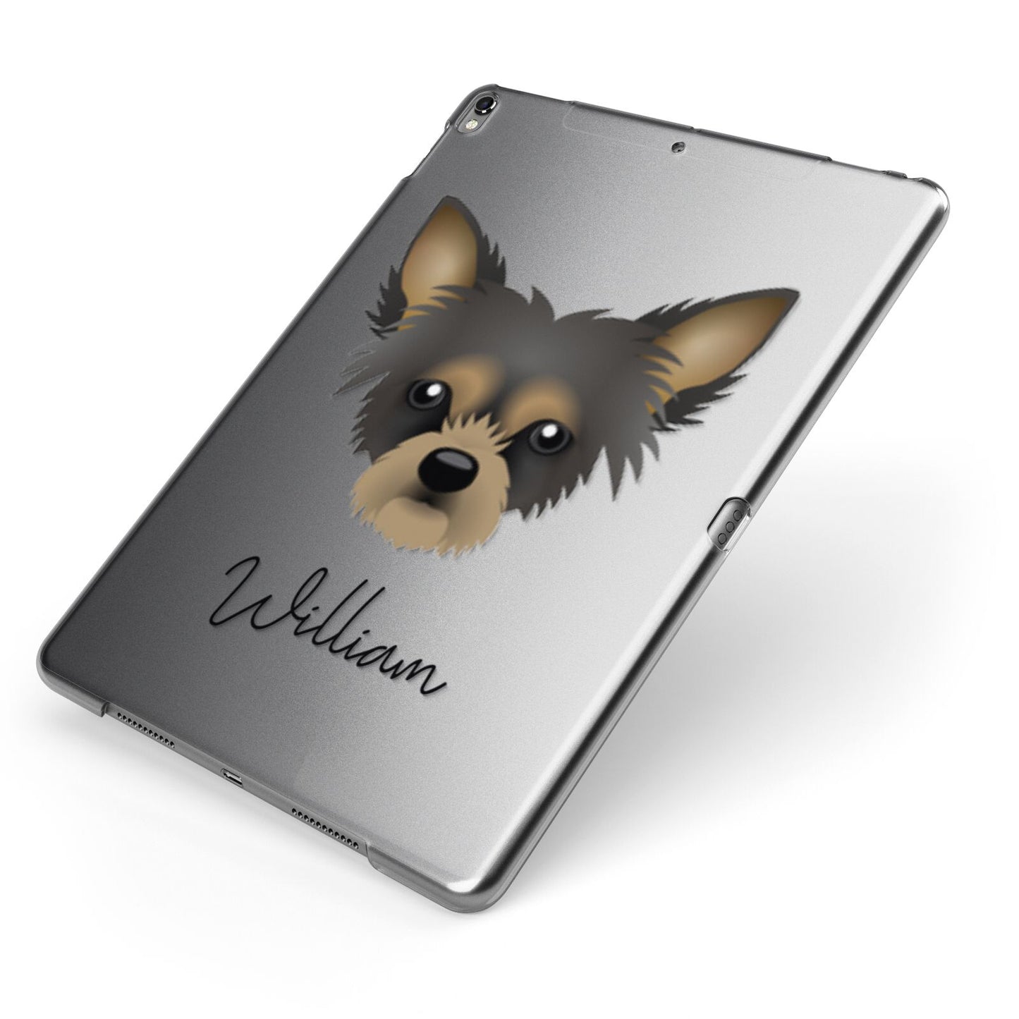 Chipoo Personalised Apple iPad Case on Grey iPad Side View