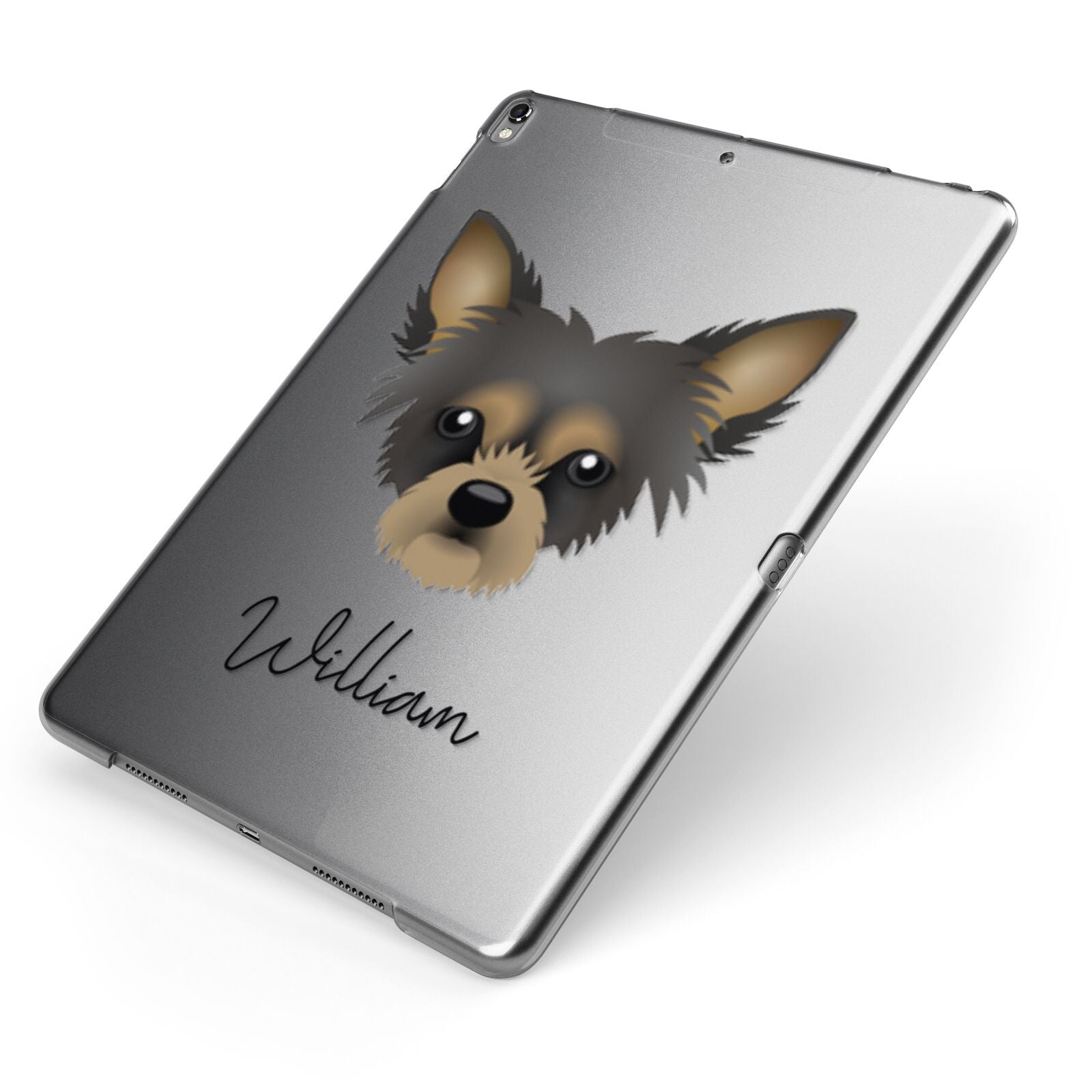 Chipoo Personalised Apple iPad Case on Grey iPad Side View