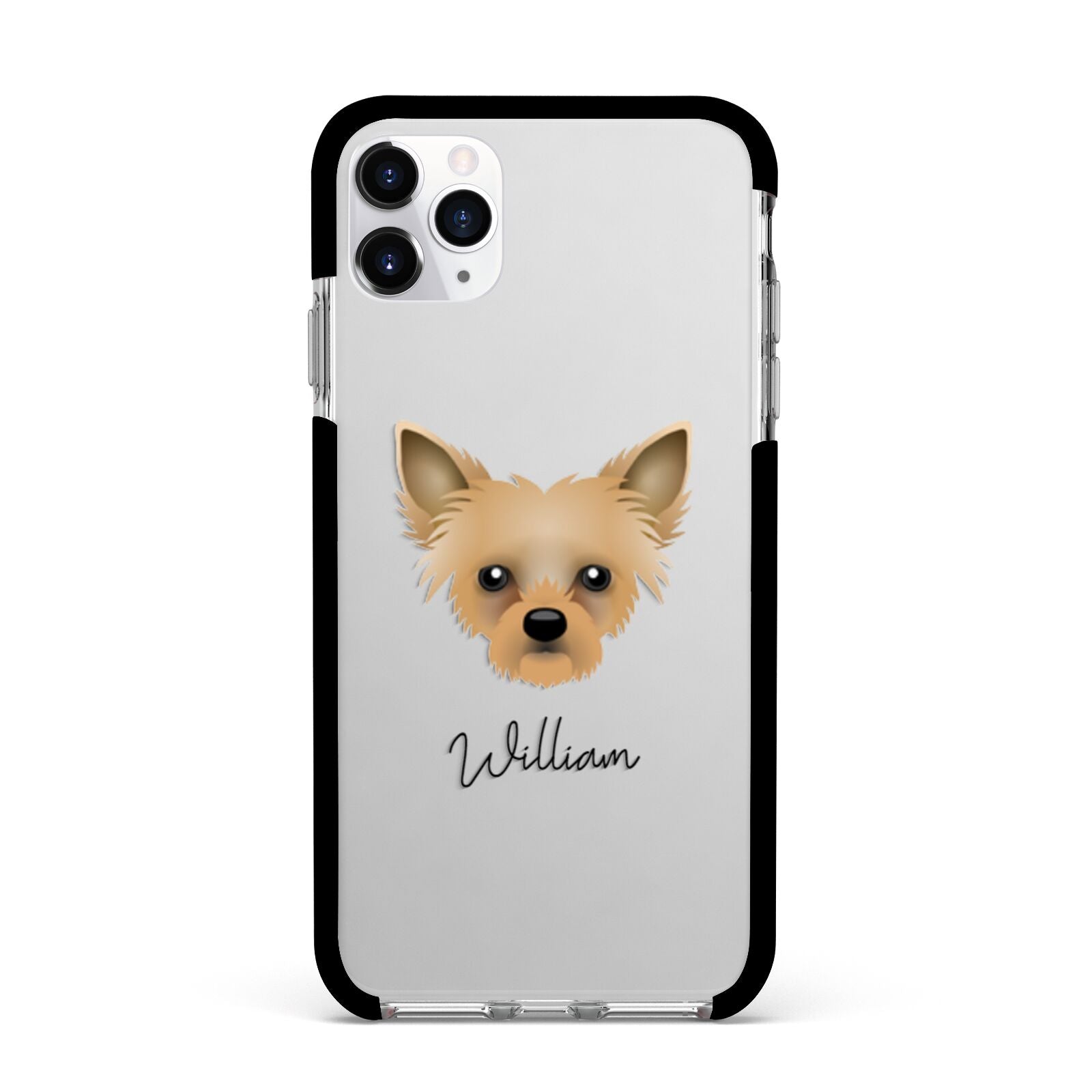 Chipoo Personalised Apple iPhone 11 Pro Max in Silver with Black Impact Case