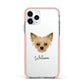 Chipoo Personalised Apple iPhone 11 Pro in Silver with Pink Impact Case