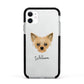 Chipoo Personalised Apple iPhone 11 in White with Black Impact Case