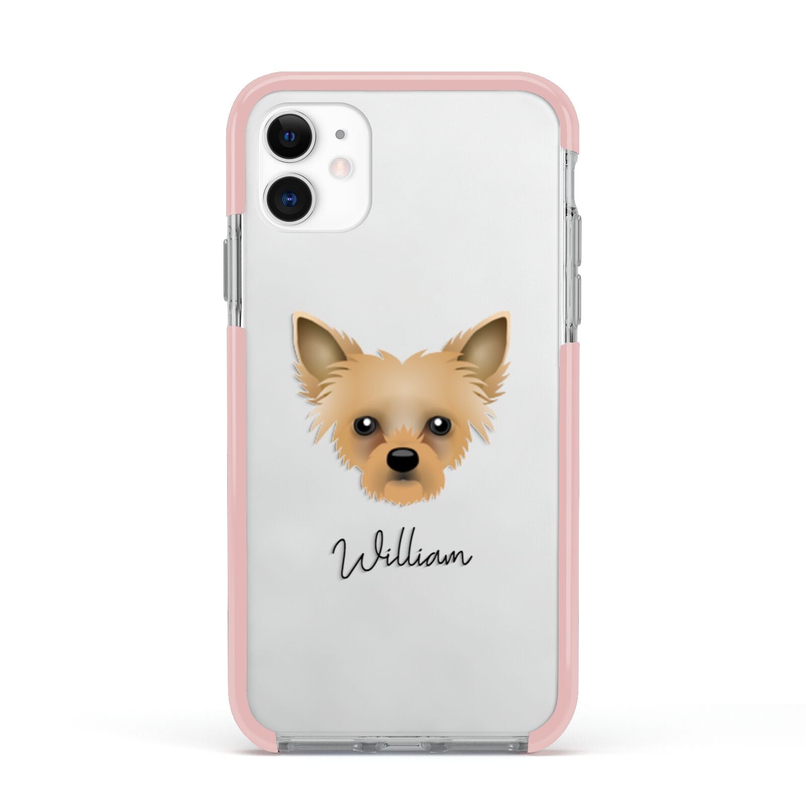Chipoo Personalised Apple iPhone 11 in White with Pink Impact Case