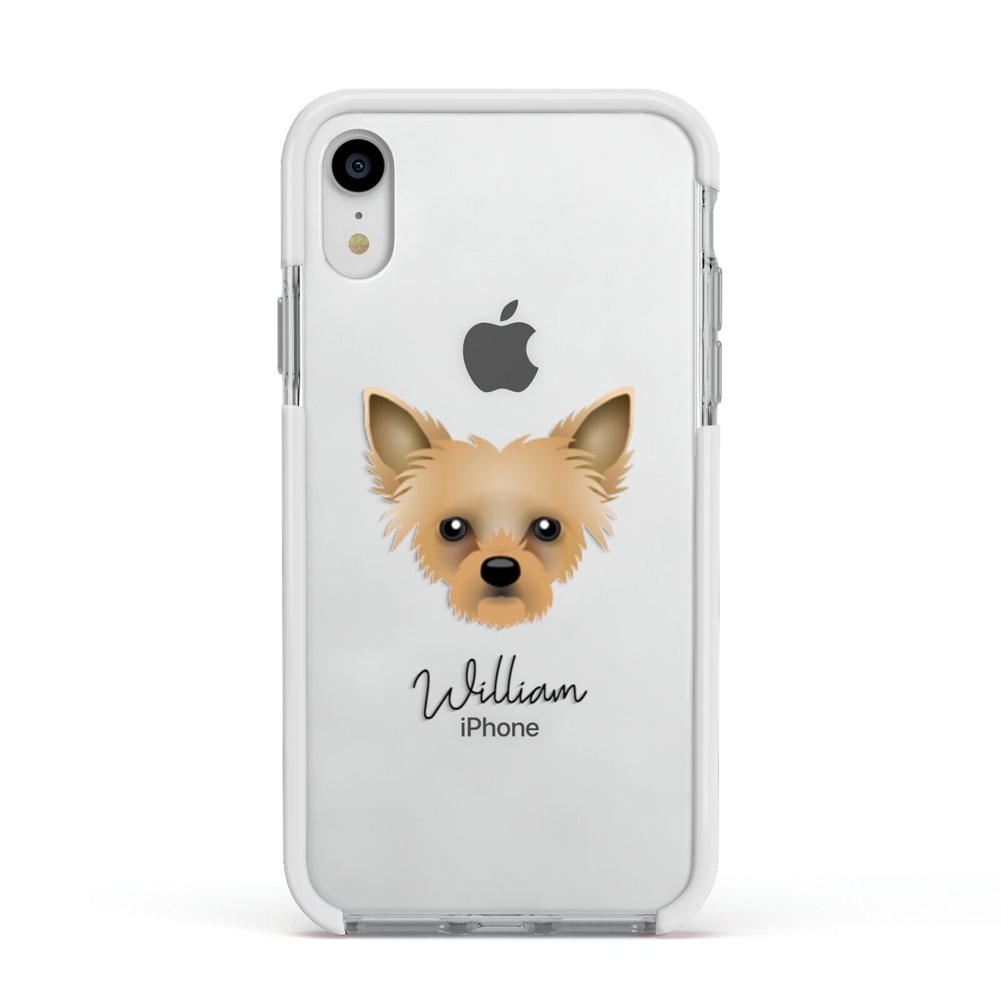 Chipoo Personalised Apple iPhone XR Impact Case White Edge on Silver Phone