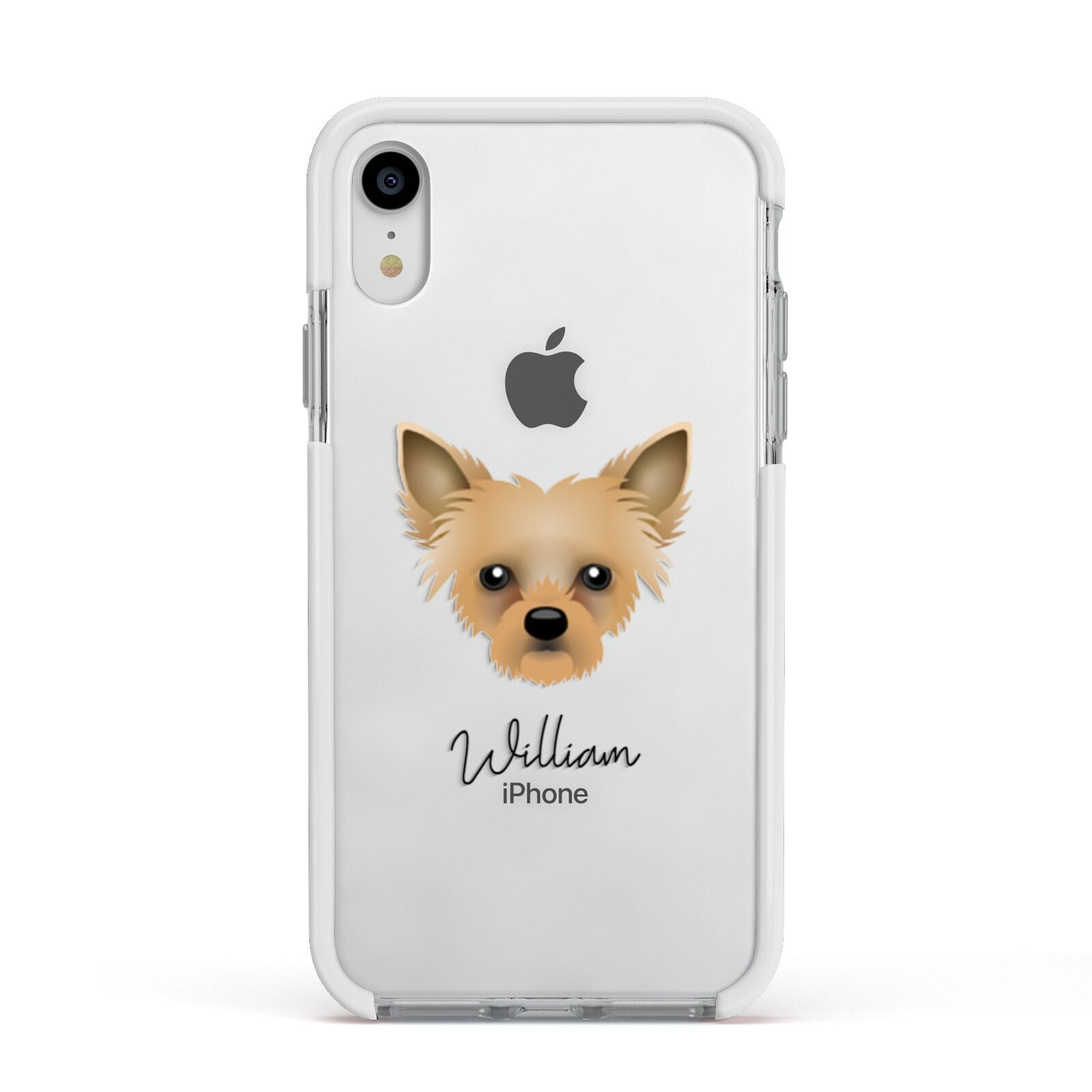 Chipoo Personalised Apple iPhone XR Impact Case White Edge on Silver Phone