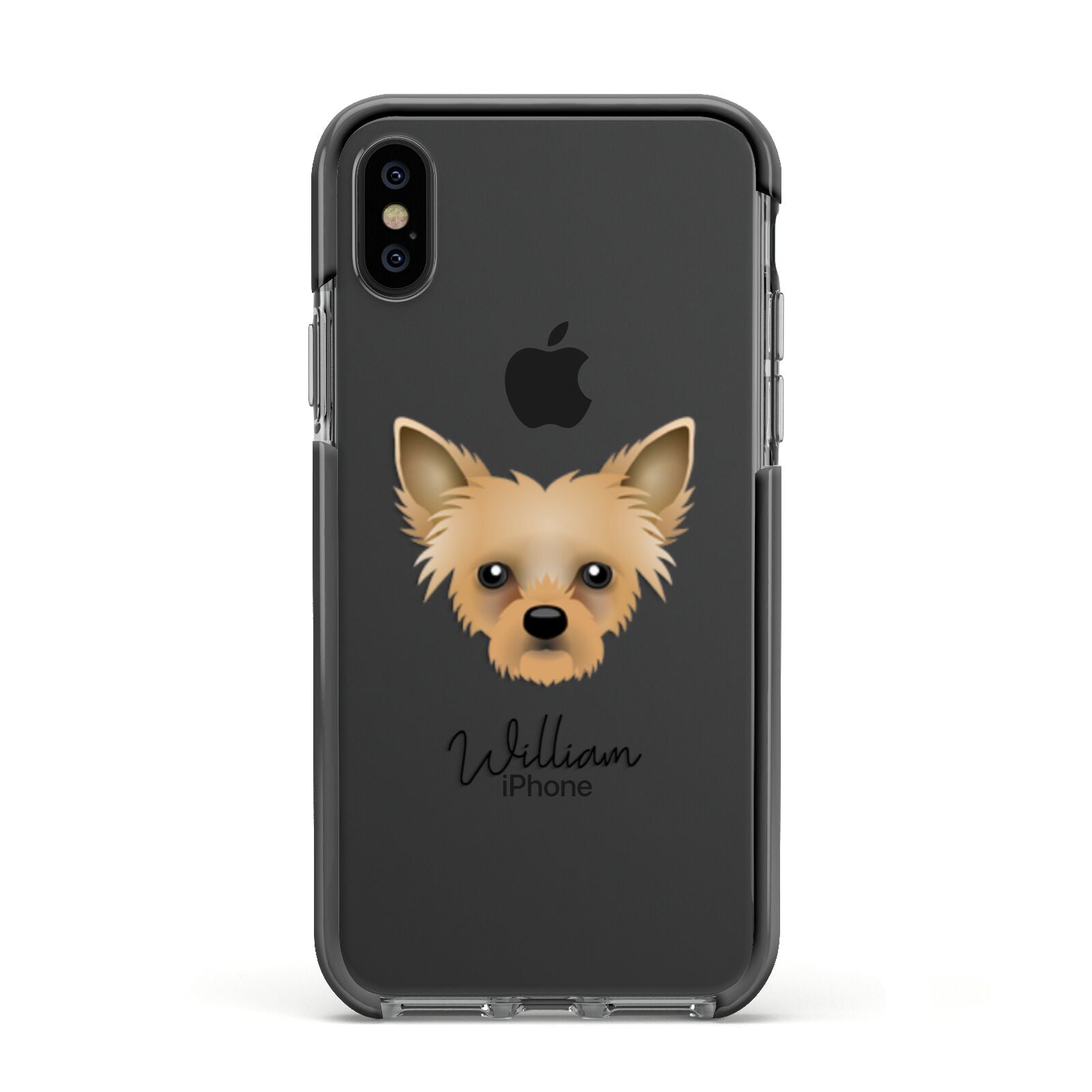 Chipoo Personalised Apple iPhone Xs Impact Case Black Edge on Black Phone
