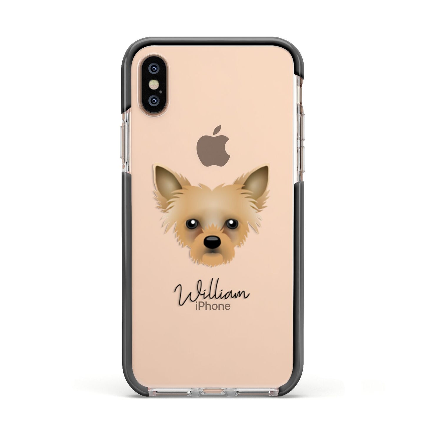 Chipoo Personalised Apple iPhone Xs Impact Case Black Edge on Gold Phone