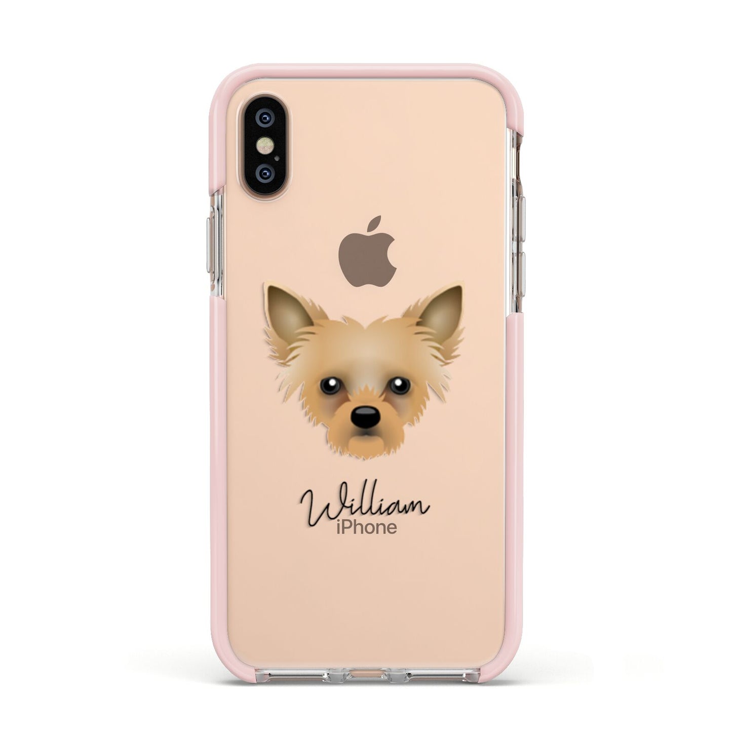 Chipoo Personalised Apple iPhone Xs Impact Case Pink Edge on Gold Phone