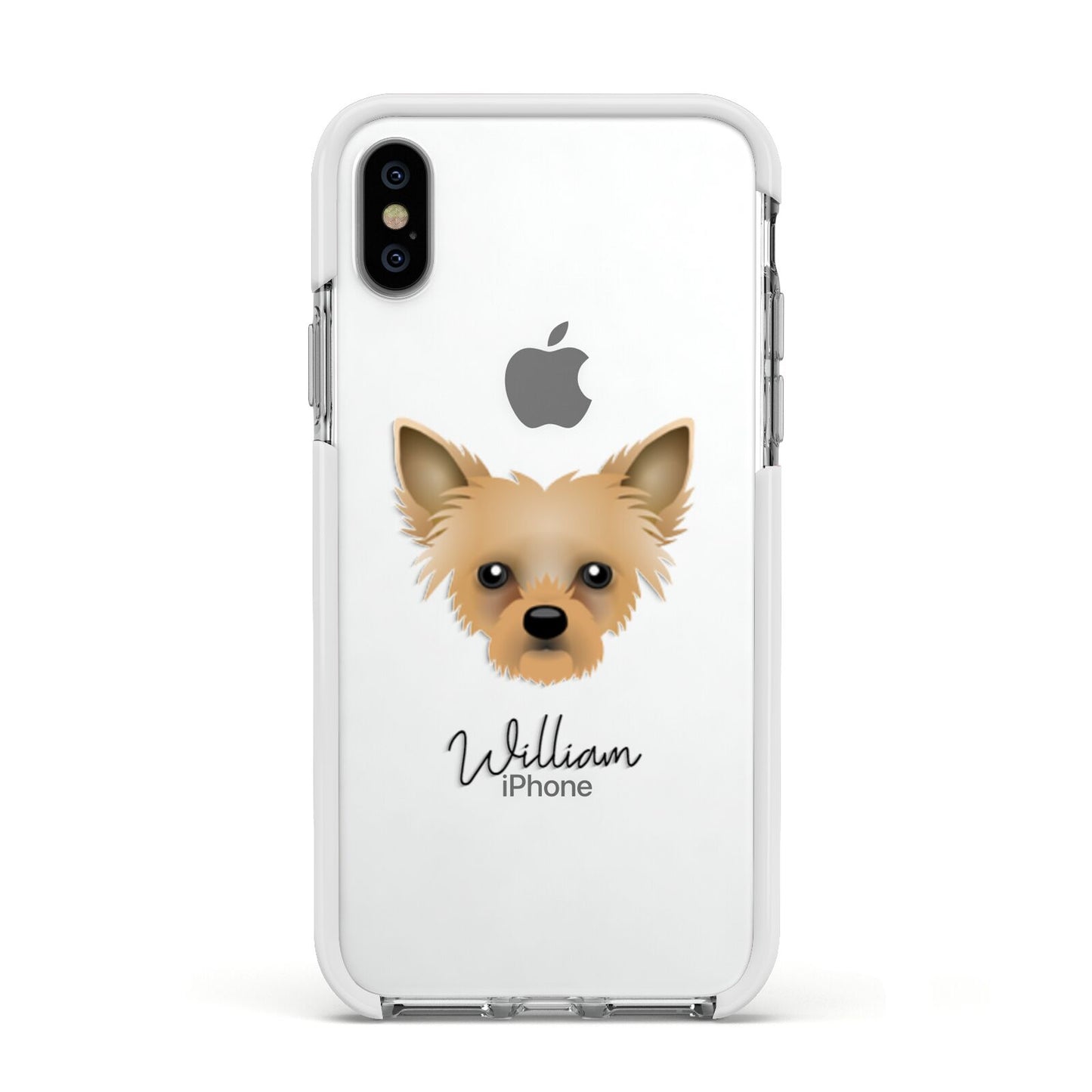 Chipoo Personalised Apple iPhone Xs Impact Case White Edge on Silver Phone