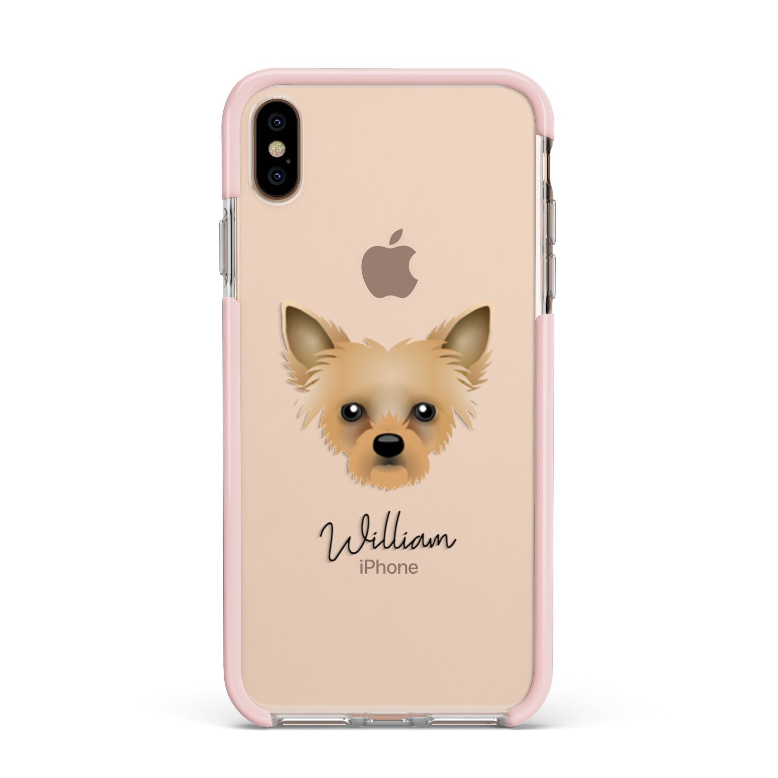 Chipoo Personalised Apple iPhone Xs Max Impact Case Pink Edge on Gold Phone