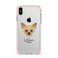 Chipoo Personalised Apple iPhone Xs Max Impact Case Pink Edge on Silver Phone