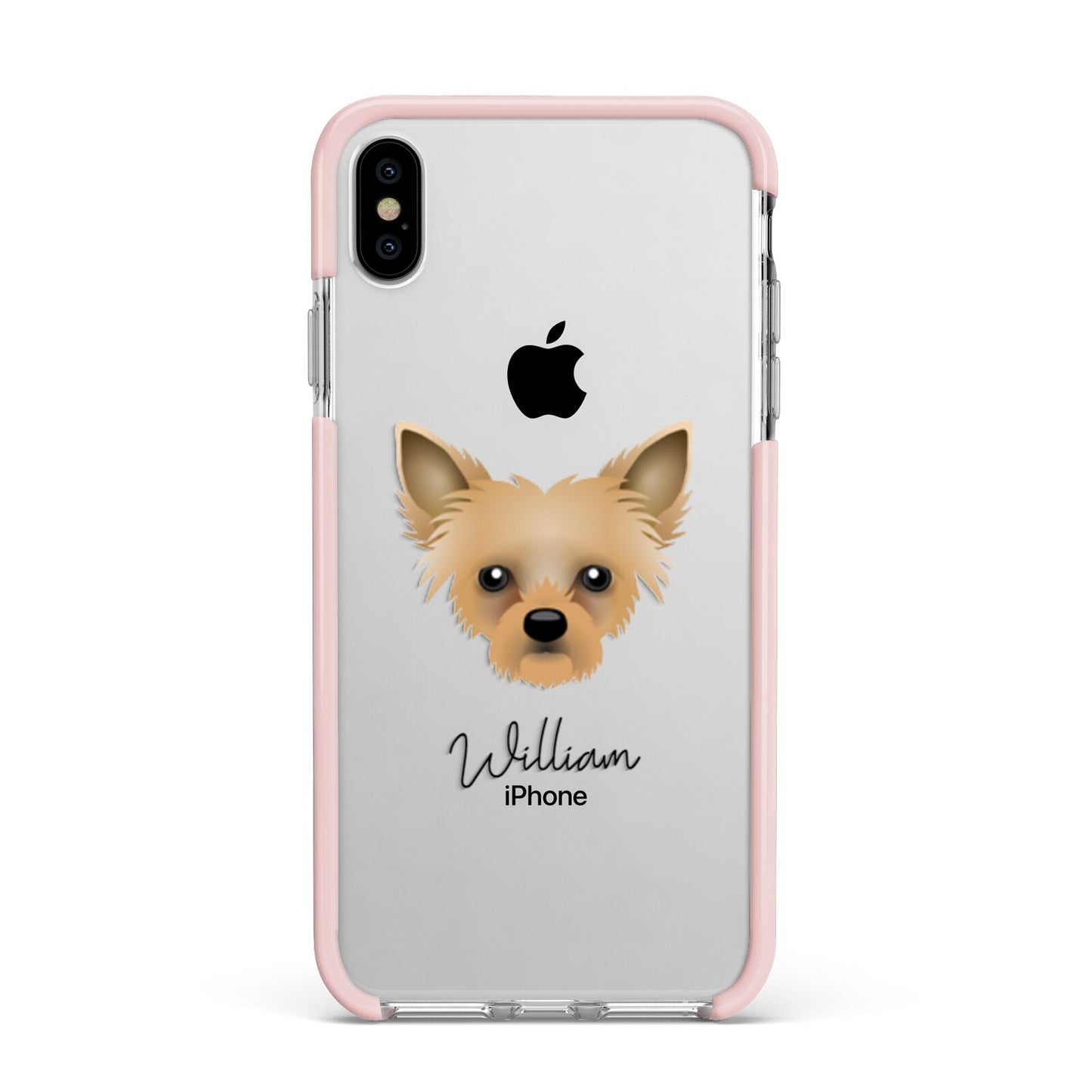 Chipoo Personalised Apple iPhone Xs Max Impact Case Pink Edge on Silver Phone