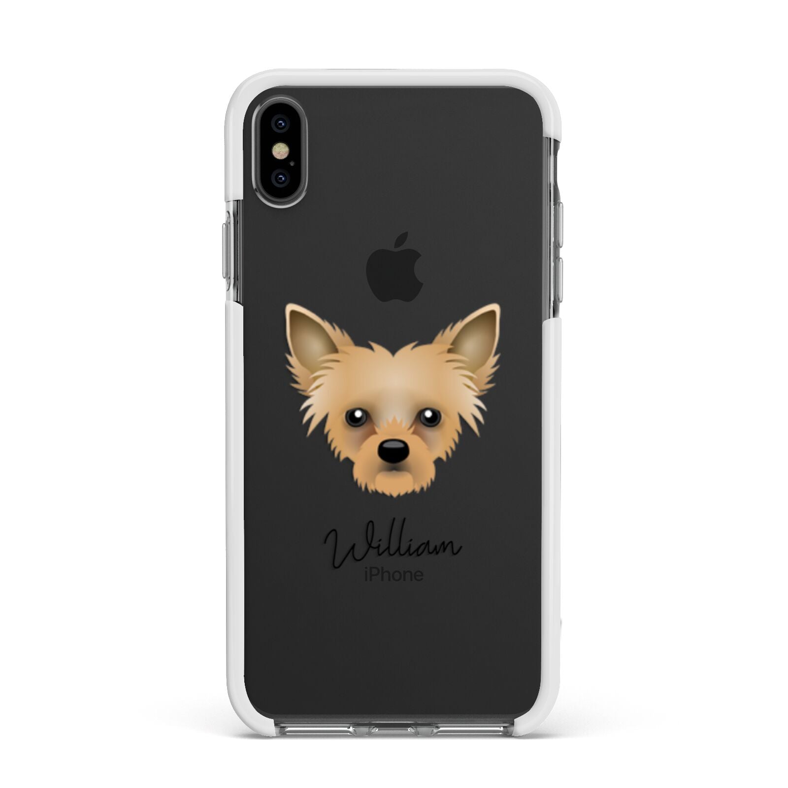 Chipoo Personalised Apple iPhone Xs Max Impact Case White Edge on Black Phone