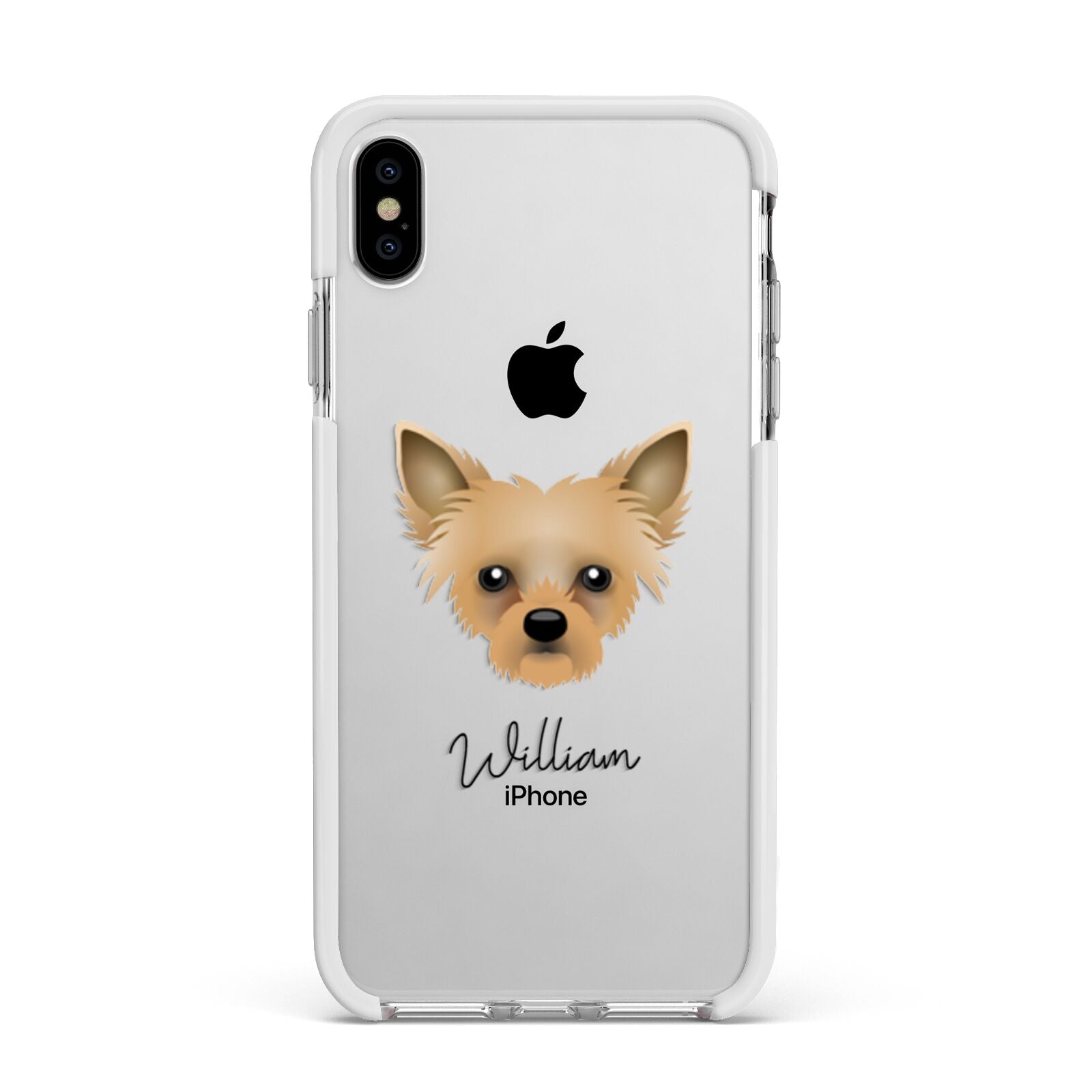Chipoo Personalised Apple iPhone Xs Max Impact Case White Edge on Silver Phone