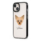 Chipoo Personalised iPhone 13 Black Impact Case Side Angle on Silver phone